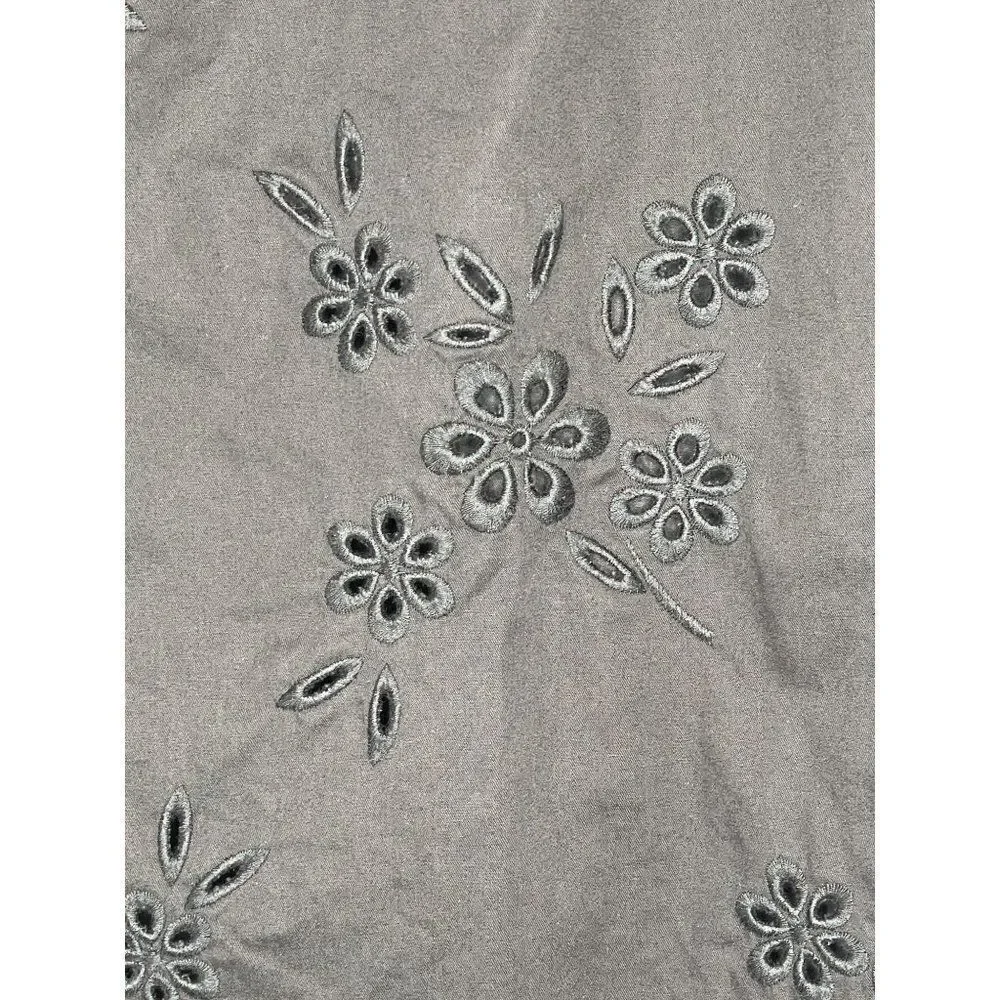 Talbots Black Floral Eyelet Skirt Size 8